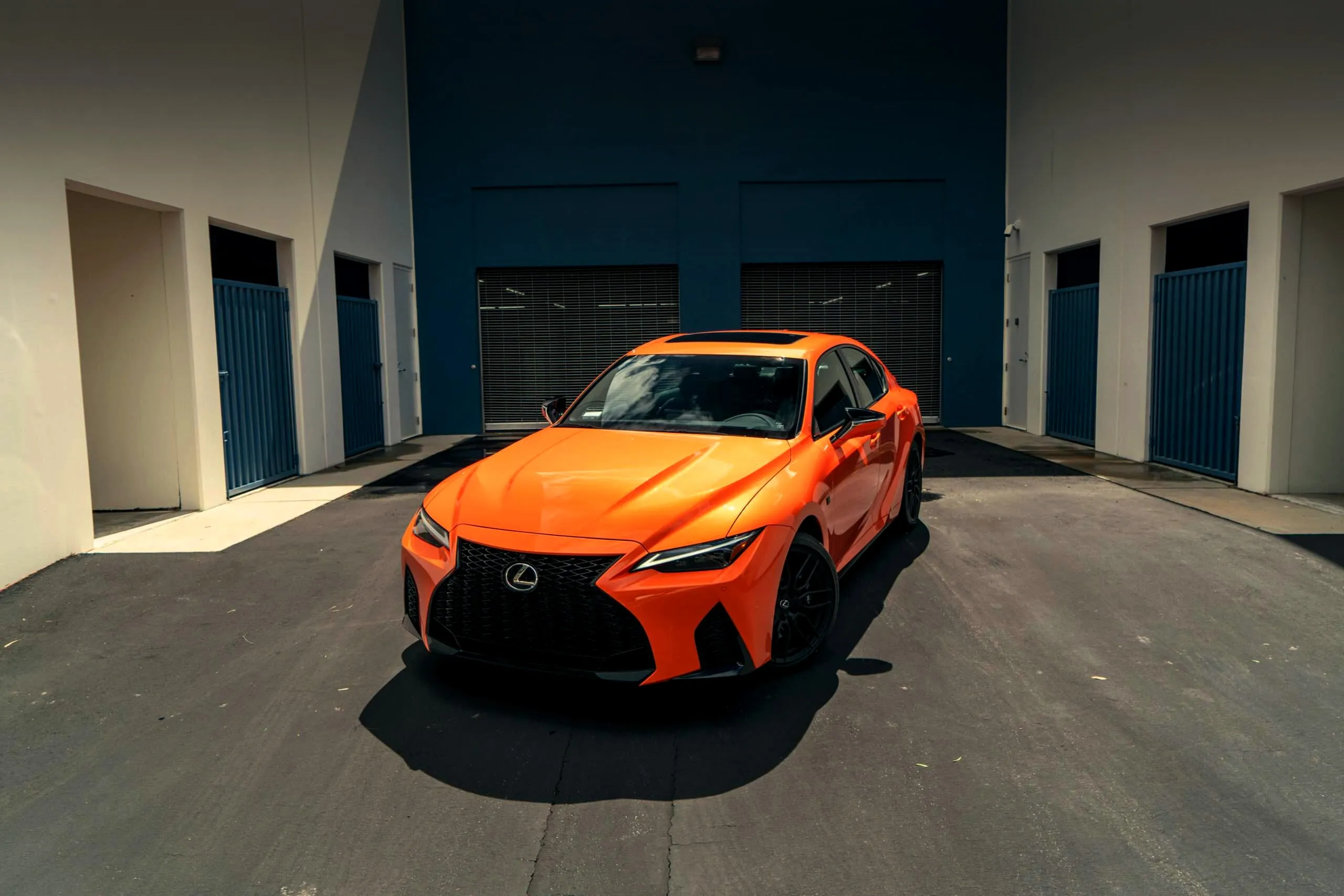 Lexus IS in gloss orange color paint protection film by Wrap Labs