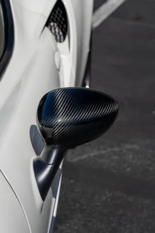 Alfa Romeo 4C Spider White PPF Carbon Mirror Detail, by Wrap Labs, Westlake Village