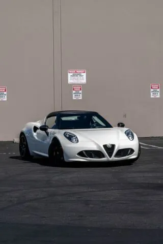 Alfa Romeo 4C Spider White PPF Front Side, by Wrap Labs, Westlake Village