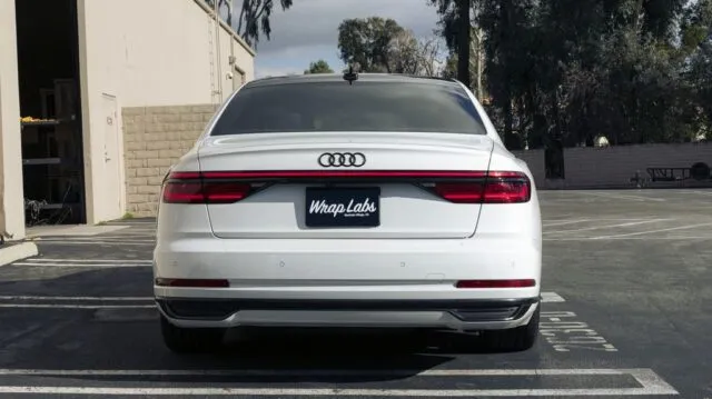 Audi A8 White PPF Rear Straight WrapLabs Shop