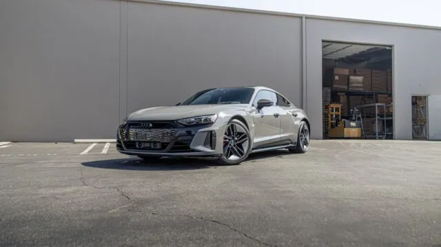 Audi RS e tron GT Grey PPF Front 3Quarter Black Wheels