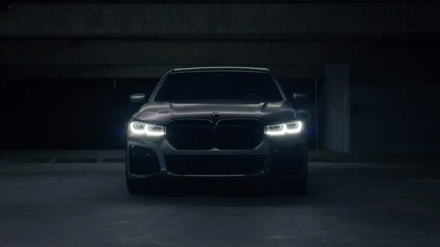 BMW 7 Series M760i Matte Gray Paint Protection Film Front Parking Garage Drama