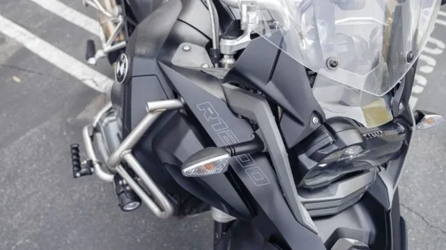 BMW R1250 GS Adventure Matte Black Vinyl Wrap Front Headlight Fairing Detail