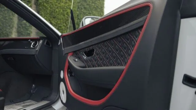 Bentley Continental GTC Speed Interior Door Panel Red Black Detail