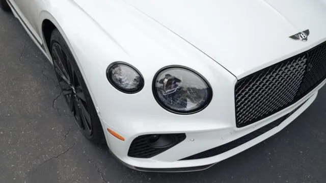 Bentley Continental GTC Speed White PPF Front Headlight Grille Detail