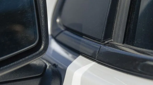 Chevrolet Silverado High Country White PPF Black Roof Trim Window Seal Detail