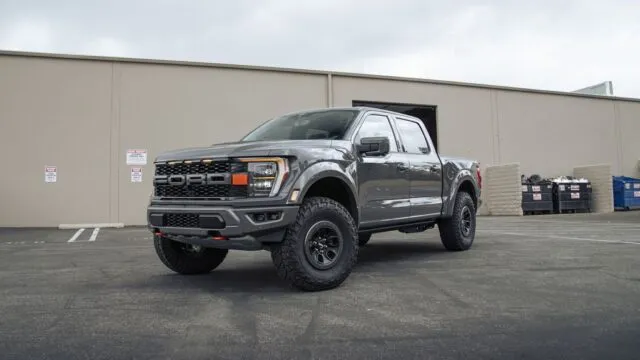 Ford F 150 Raptor Matte Grey PPF Full Car Front Three Quarter