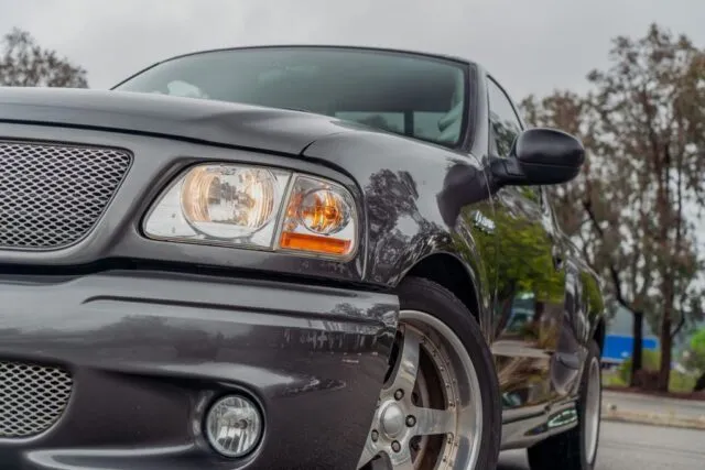 Ford F 150 SVT Lightning Grey PPF Front Headlight Fender Detail
