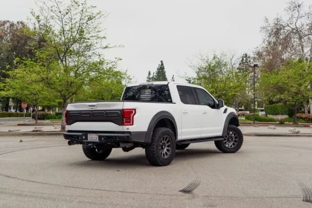 Ford F150 Raptor White PPF Lift Kit Rear 3Quarter