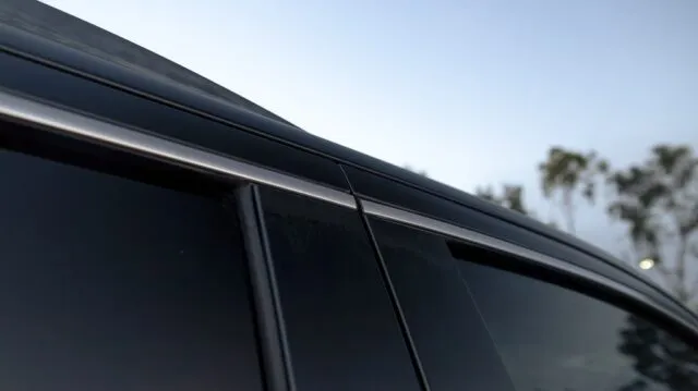 GMC Yukon Matte Black Vinyl Wrap Roofline Window Trim Detail