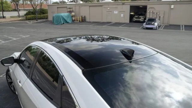 Honda Civic White PPF Black Roof Vinyl Wrap Detail, by Wrap Labs, Westlake Village