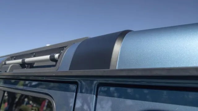 INEOS Grenadier Steel Blue PPF Roof Rail Rack Black Trim Detail, by Wrap Labs, Westlake Village