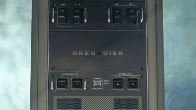 INEOS Grenadier Teal Blue PPF Interior Switch Panel Grenadier Badge Detail, by Wrap Labs, Westlake Village