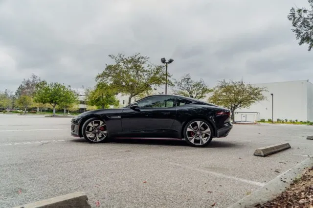 Jaguar F Type R Coupe Gloss Black PPF Side Profile, by Wrap Labs, Westlake Village