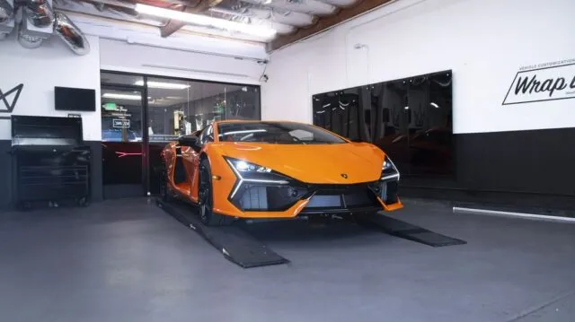 Lamborghini Revuelto Orange PPF In Shop Front
