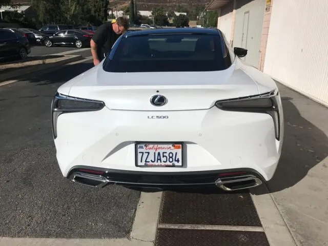 Lexus LC500 White Paint Protection Film Rear