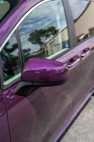 Toyota Sienna Purple Color Paint Protection Film Side Mirror Detail