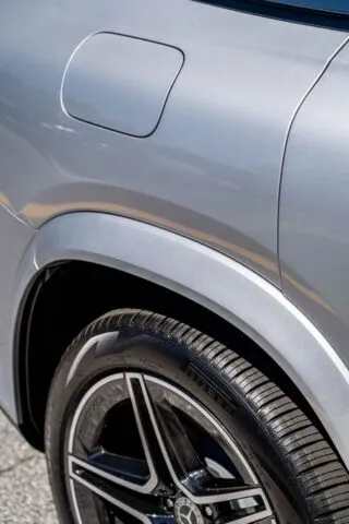 Mercedes-Benz GLS Silver Fuel Door AMG Wheel Detail