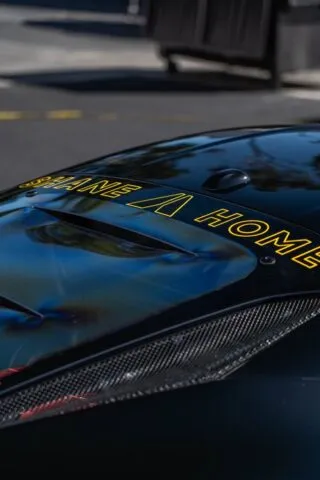 Ferrari F8 Tributo Gloss Black Rear Glass Banner Carbon Spoiler Detail