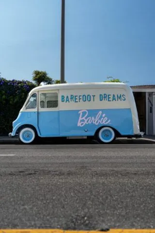 Vintage Step Van Barefoot Dreams Barbie Commercial Wrap Side Profile, by Wrap Labs, Westlake Village
