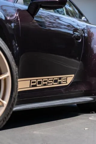 Porsche 911 Purple Gold Porsche Side Stripe Rocker Detail