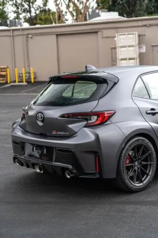 Toyota GR Corolla Satin Grey Rear 3 4