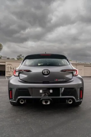 Toyota GR Corolla Satin Grey Rear Straight On