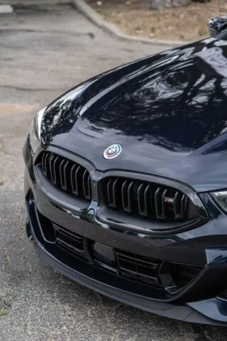 BMW 8 Series Convertible Gloss Black Blackout Kidney Grille Detail, by Wrap Labs, Westlake Village