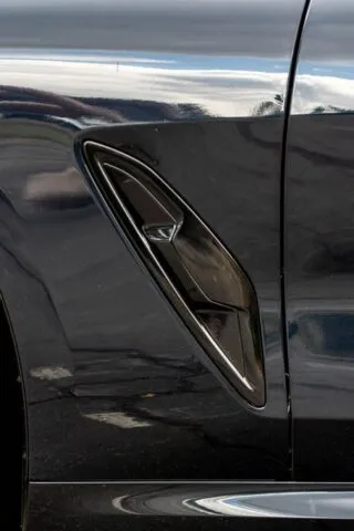 BMW 8 Series Convertible Dark Grey Front Fender Vent Detail, by Wrap Labs, Westlake Village