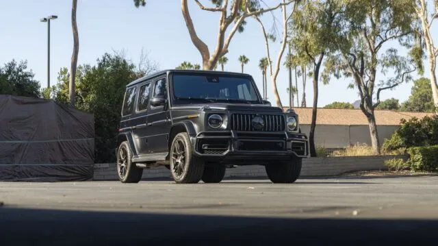 Mercedes AMG G63 Matte Grey PPF Full Car Front Three Quarter Street