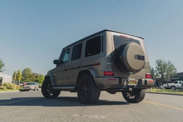 Mercedes AMG G63 Matte Grey PPF Rear Three Quarter Street, by Wrap Labs, Westlake Village