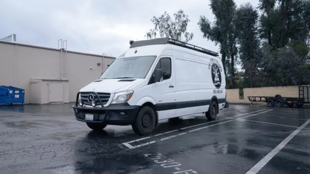 Mercedes Sprinter Van White Business Vinyl Wrap Lonely Barber Front 3 4, by Wrap Labs, Westlake Village