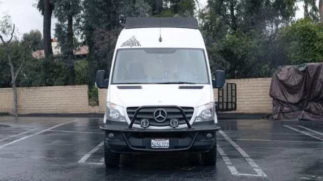 Mercedes Sprinter Van White Business Vinyl Wrap Lonely Barber Straight Front, by Wrap Labs, Westlake Village