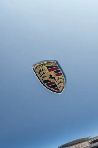Porsche Macan Chrome Silver Vinyl Wrap Crest Hood Badge Detail
