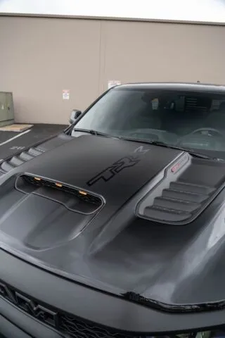 Ram TRX Black Vinyl Wrap TRX Hood Scoop Detail