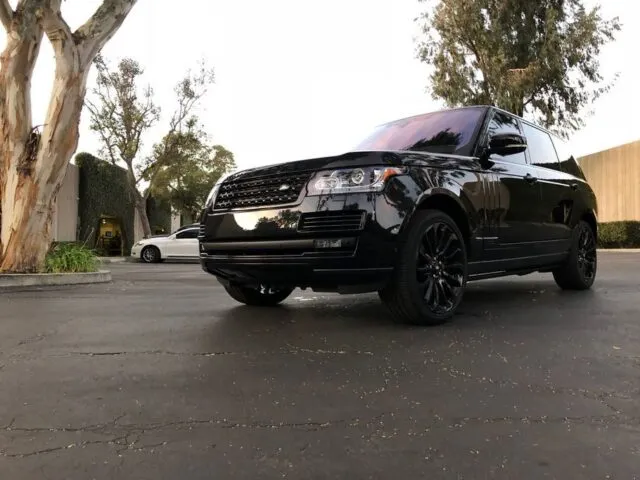 Range Rover Full Size Black PPF Front Low Angle Sunset