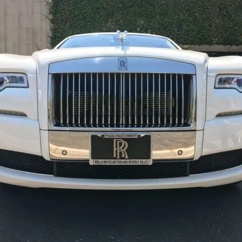 Rolls Royce Ghost White PPF Grille Spirit of Ecstasy Front Head On Detail