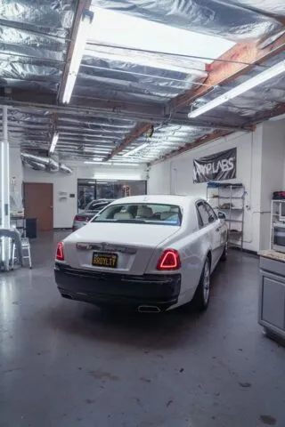 Rolls Royce Ghost White PPF Rear Interior Shop