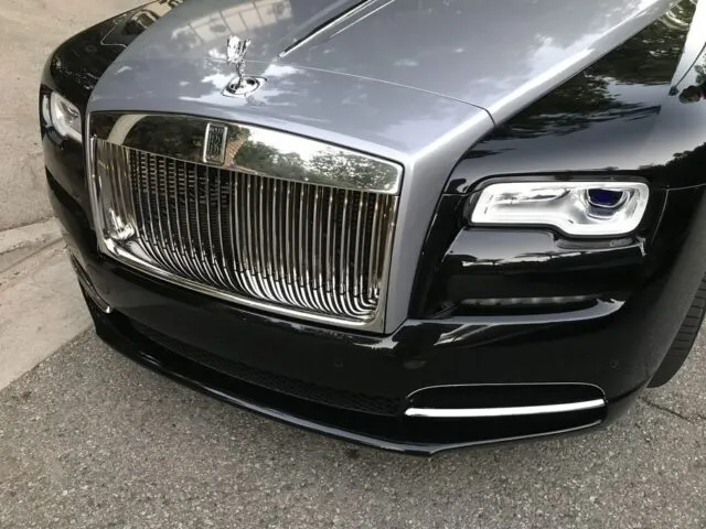 Rolls Royce Wraith Black Silver Two Tone PPF Grille Headlight Spirit of Ecstasy Detail