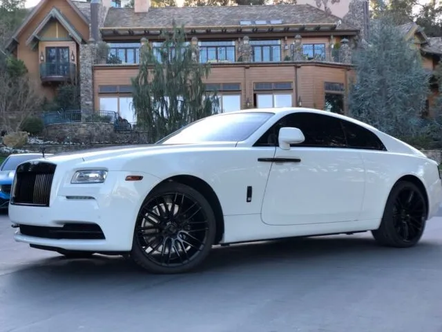 Rolls Royce Wraith White PPF Black Accents Front Three Quarter Estate