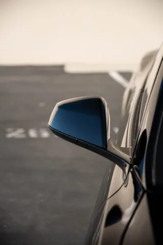 Tesla Model S Plaid Gloss Black PPF Side Mirror Detail
