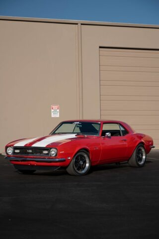 1968 Chevy Camaro SS Red White Vinyl Wrap Front Three Quarter D, by Wrap Labs, Westlake Village