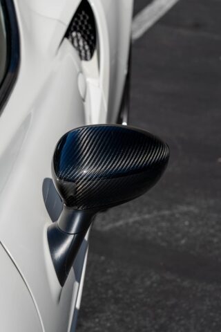 Alfa Romeo 4C Spider White PPF Carbon Mirror Detail, by Wrap Labs, Westlake Village