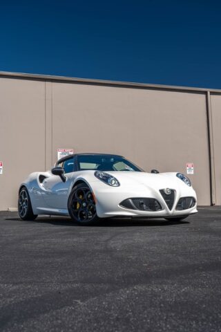 Alfa Romeo 4C Spider White PPF Front Quarter, by Wrap Labs, Westlake Village