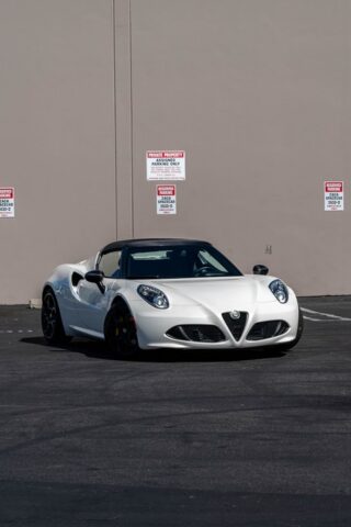 Alfa Romeo 4C Spider White PPF Front Side, by Wrap Labs, Westlake Village