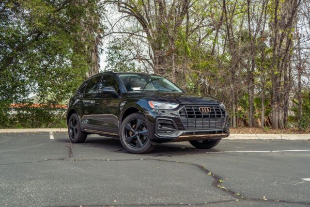 Audi Q5 Gloss Black PPF Front Three Quarter Street, by Wrap Labs, Westlake Village