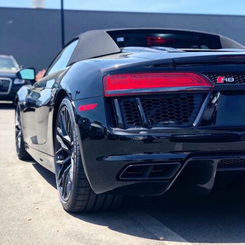 Audi R8 Spyder Black PPF Rear Taillight Diffuser Detail, by Wrap Labs, Westlake Village