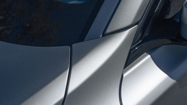 BMW 7 Series M760i Matte Gray PPF A Pillar Door Surface Detail, by Wrap Labs, Westlake Village