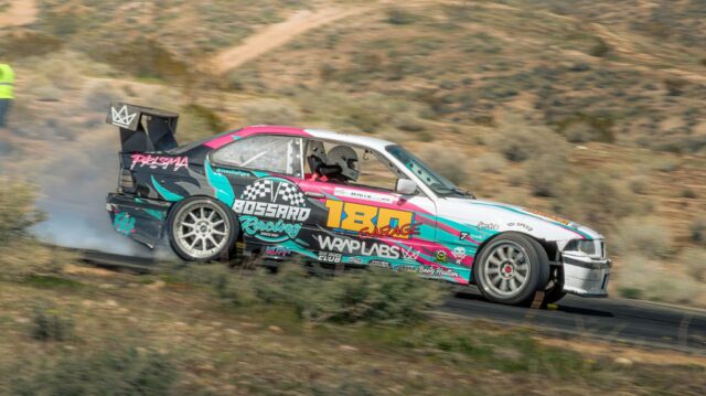 BMW E46 Drift Car Full Race Livery Vinyl Wrap Side Action Smoke, by Wrap Labs, Westlake Village