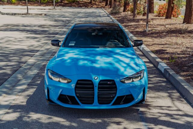 BMW M4 Competition Laguna Seca Blue Paint Protection Film Front, by Wrap Labs, Westlake Village